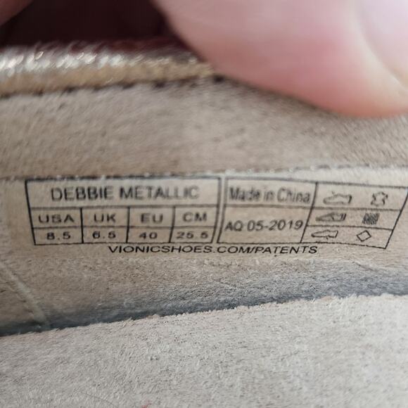 Vionic Debbie Driver Moccasin Flats Orthotic Arch Support Gold Size 8.5 - Picture 7 of 7
